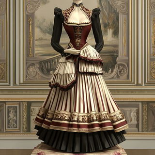 Starburst Visage style, Midjourney V6.1: haute-couture fashion outfit
