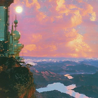Safavid Chromabird style, Midjourney V6.1: cinematic shot from sci-fi movie