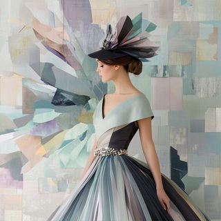 Screamoire style, Midjourney V6.1: haute-couture fashion outfit