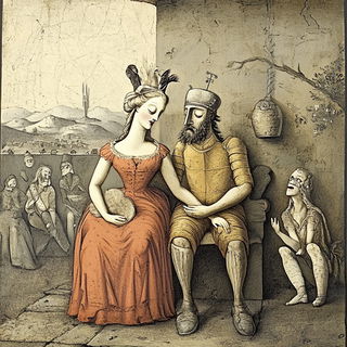 Poppeterrain style, Midjourney V6.1: classical 18th-century oil painting