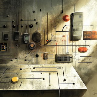 Poppeterrain style, Midjourney V6.1: technical infrastructure blueprint schematics