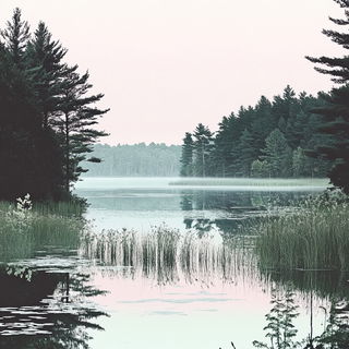 Stopmorphia style, Midjourney V6.1: realistic landscape photograph of quiet dawn