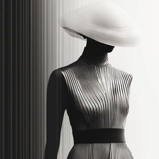 Misregister Anatomy style, Midjourney V6.1: haute-couture fashion outfit