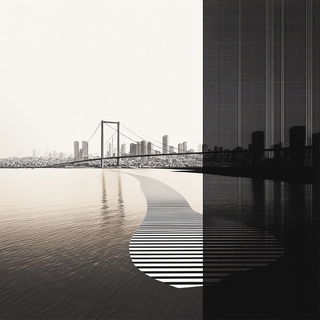 Misregister Anatomy style, Midjourney V6.1: bold minimalist logo design for Istanbul city municipal services