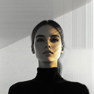 Misregister Anatomy style, Midjourney V6.1: photographic portrait of female protagonist