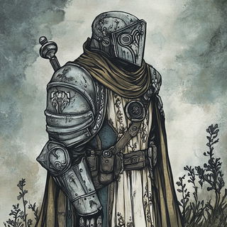 Goldfish Glaze Event style, Midjourney V6.1: concept art character design of retropunk steam knight