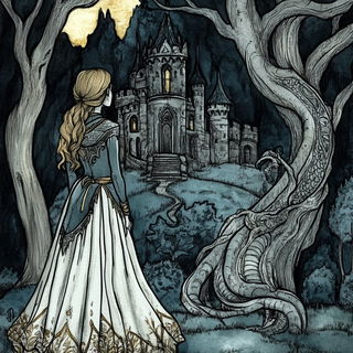 Goldfish Glaze Event style, Midjourney V6.1: retro fairy-tale illustration