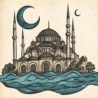 Goldfish Glaze Event style, Midjourney V6.1: bold minimalist logo design for Istanbul city municipal services