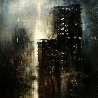 Pictorialisme Verdant style, Midjourney V6.1: megacity with futuristic bioarchitecture