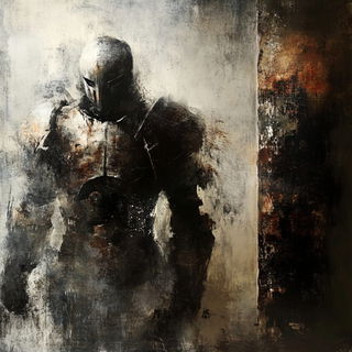 Pictorialisme Verdant style, Midjourney V6.1: concept art character design of retropunk steam knight