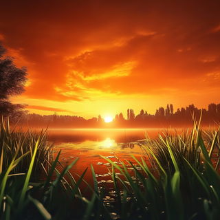 Alpinegrid style, Midjourney V6.1: realistic landscape photograph of quiet dawn