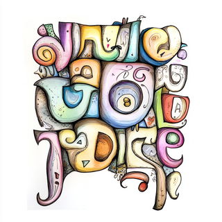 Foliage After the Star Lake style, Midjourney V6.1: typographic composition with large letters