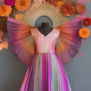 Gouachegraph style, Midjourney V6.1: haute-couture fashion outfit