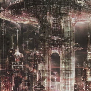 Molten Bokehism style, Midjourney V6.1: megacity with futuristic bioarchitecture