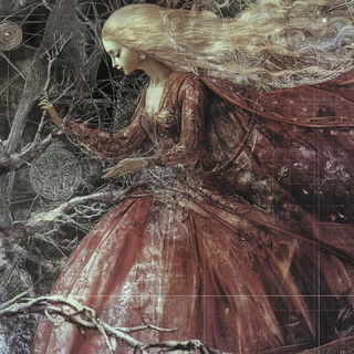 Molten Bokehism style, Midjourney V6.1: retro fairy-tale illustration