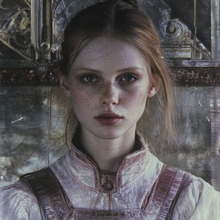 Molten Bokehism style, Midjourney V6.1: photographic portrait of female protagonist