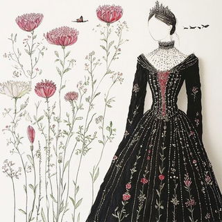 The Caelith Order style, Midjourney V6.1: haute-couture fashion outfit