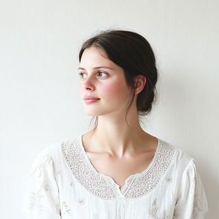The Caelith Order style, Midjourney V6.1: photographic portrait of female protagonist