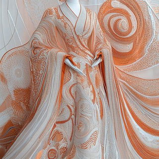 Patina Expeditionism style, Midjourney V6.1: haute-couture fashion outfit