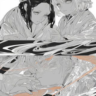 Patina Expeditionism style, Midjourney V6.1: black-and-white manga comic strip
