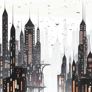 Pale Turbine Prospectus style, Midjourney V6.1: megacity with futuristic bioarchitecture