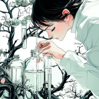 Azureblush Figures style, Midjourney V6.1: editorial illustration for popular scientific magazine cover