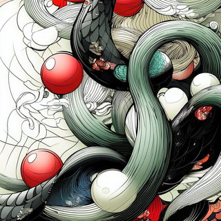 Azureblush Figures style, Midjourney V6.1: creative pattern composition