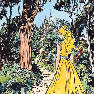 Inkspun Archipelago style, Midjourney V6.1: retro fairy-tale illustration