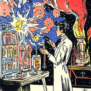 Inkspun Archipelago style, Midjourney V6.1: editorial illustration for popular scientific magazine cover