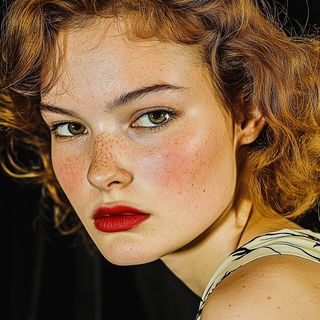 Inkspun Archipelago style, Midjourney V6.1: photographic portrait of female protagonist