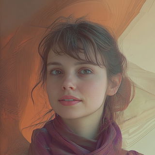 Ornacubism style, Midjourney V6.1: photographic portrait of female protagonist