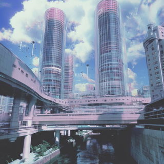 Chromatoga style, Midjourney V6.1: megacity with futuristic bioarchitecture