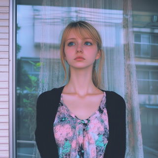 Chromatoga style, Midjourney V6.1: photographic portrait of female protagonist