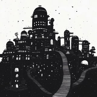 Saltvat Blueing style, Midjourney V6.1: megacity with futuristic bioarchitecture