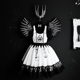 Saltvat Blueing style, Midjourney V6.1: haute-couture fashion outfit