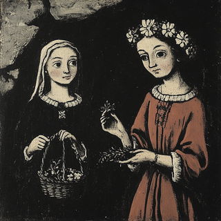 Saltvat Blueing style, Midjourney V6.1: classical 18th-century oil painting