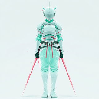Kavro Print Bureau style, Midjourney V6.1: concept art character design of retropunk steam knight