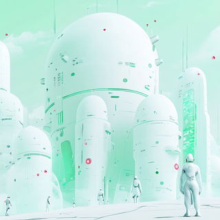 Kavro Print Bureau style, Midjourney V6.1: cinematic shot from sci-fi movie