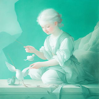 Kavro Print Bureau style, Midjourney V6.1: classical 18th-century oil painting