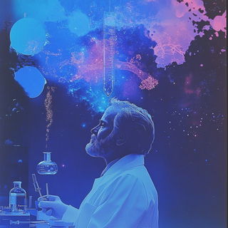 Violet Leafing style, Midjourney V6.1: editorial illustration for popular scientific magazine cover