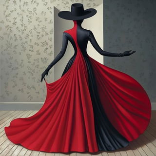 Bougainvillea Occlusion style, Midjourney V6.1: haute-couture fashion outfit