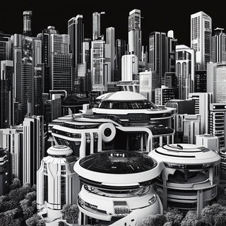 Gothicrucible style, Midjourney V6.1: megacity with futuristic bioarchitecture