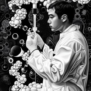 Gothicrucible style, Midjourney V6.1: editorial illustration for popular scientific magazine cover