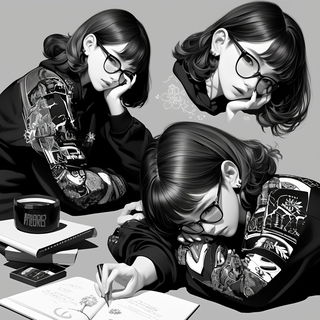 Gothicrucible style, Midjourney V6.1: black-and-white manga comic strip