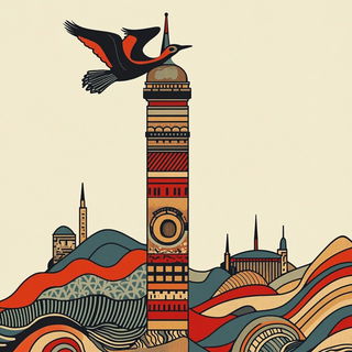Mosaicore style, Midjourney V6.1: bold minimalist logo design for Istanbul city municipal services