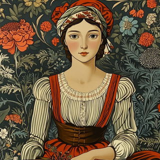 Mosaicore style, Midjourney V6.1: classical 18th-century oil painting