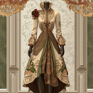 Redfoil Apocalypse style, Midjourney V6.1: haute-couture fashion outfit