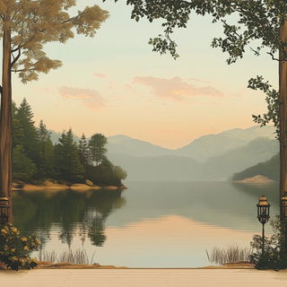 Redfoil Apocalypse style, Midjourney V6.1: realistic landscape photograph of quiet dawn