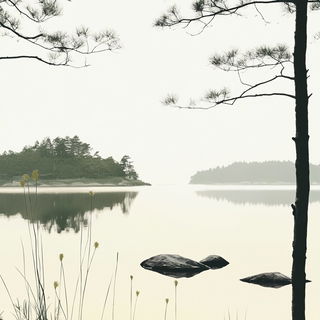 Glaciocarnivale style, Midjourney V6.1: realistic landscape photograph of quiet dawn