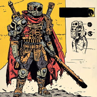 Aquarellurgy style, Midjourney V6.1: concept art character design of retropunk steam knight